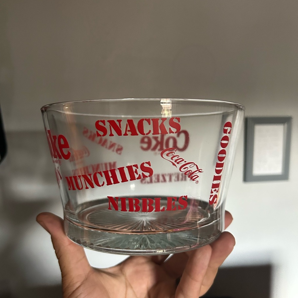 Coca-Cola Red Lettered Glass Bowl